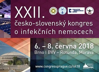 XXII. česko-slovenský kongres o infekčních nemocech, BVV, Rotunda, Brno, 6.-8. 6. 2018