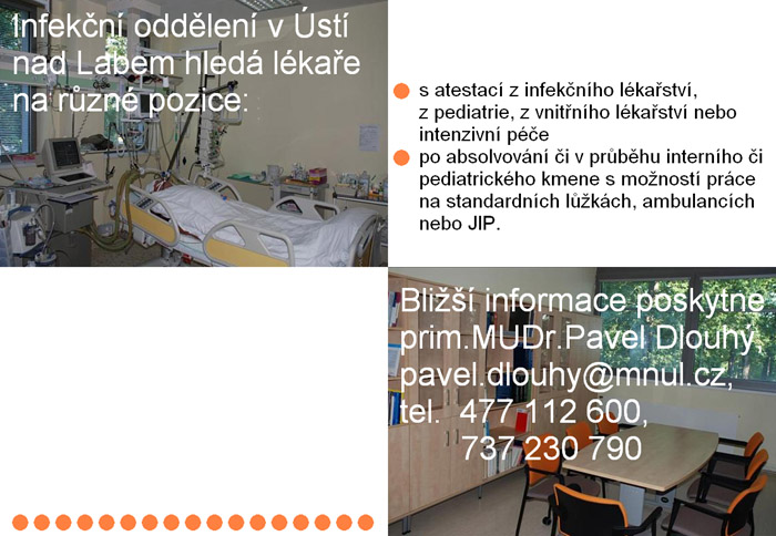 Infekční oddělení Ústí nad Labem hledá lékaře