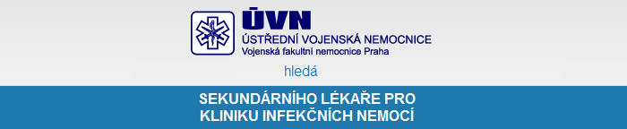 Ústřední vojenská nemocnice hledá sekundárního lékaře pro Kliniku infekčních nemocí