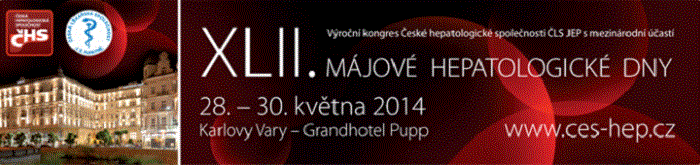 XLII. Májové hepatologické dny, 28.-30. 5. 2014 v Grandhotelu Pupp v Karlových Varech